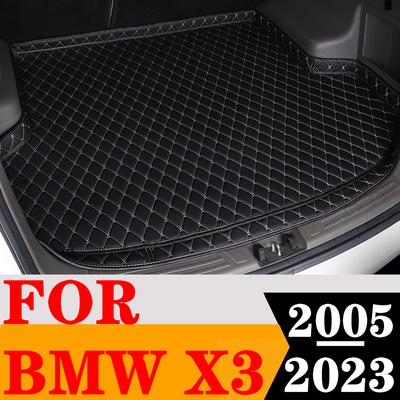 Sinjayer Kofferbakmat Alle Weersomstandigheden Auto Achterbak Bagage Pad Tapijt Hoge Rand Laadruimte Bekleding Geschikt Voor BMW X3 2005 2006