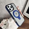 For iPhone 16 Pro Magnetic Case with Kickstand Dual-Color TPU+Acrylic Phone Back Cover