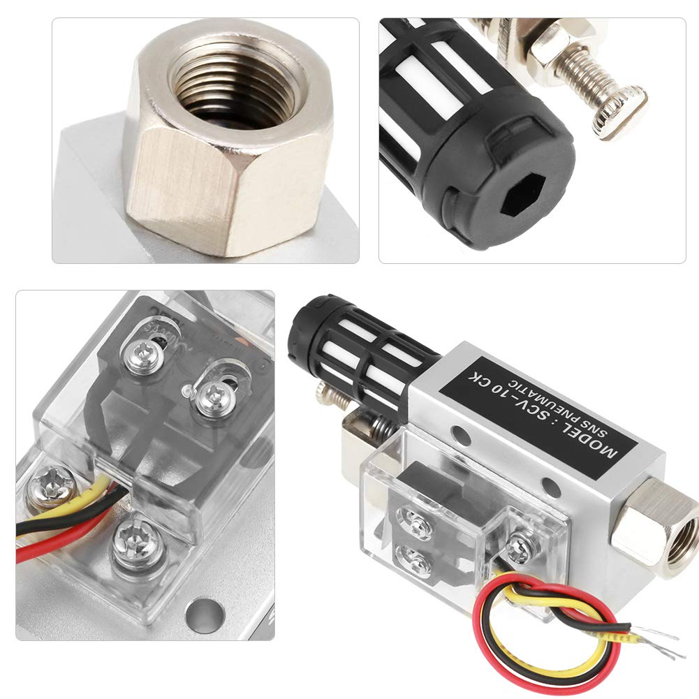 Oumefar SCV-10CK Vacuum Generator Negative Pressure Generator Pneumatic Exhaust Compact Air Ejector Fitting with Switch