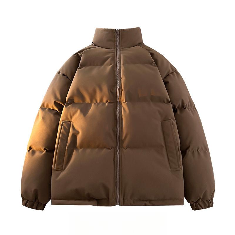 Men's Solid Color Stand-up Collar Bread Clothes and Cotton-padded Clothes, Men's Korean Version of Simple Casual Jacket