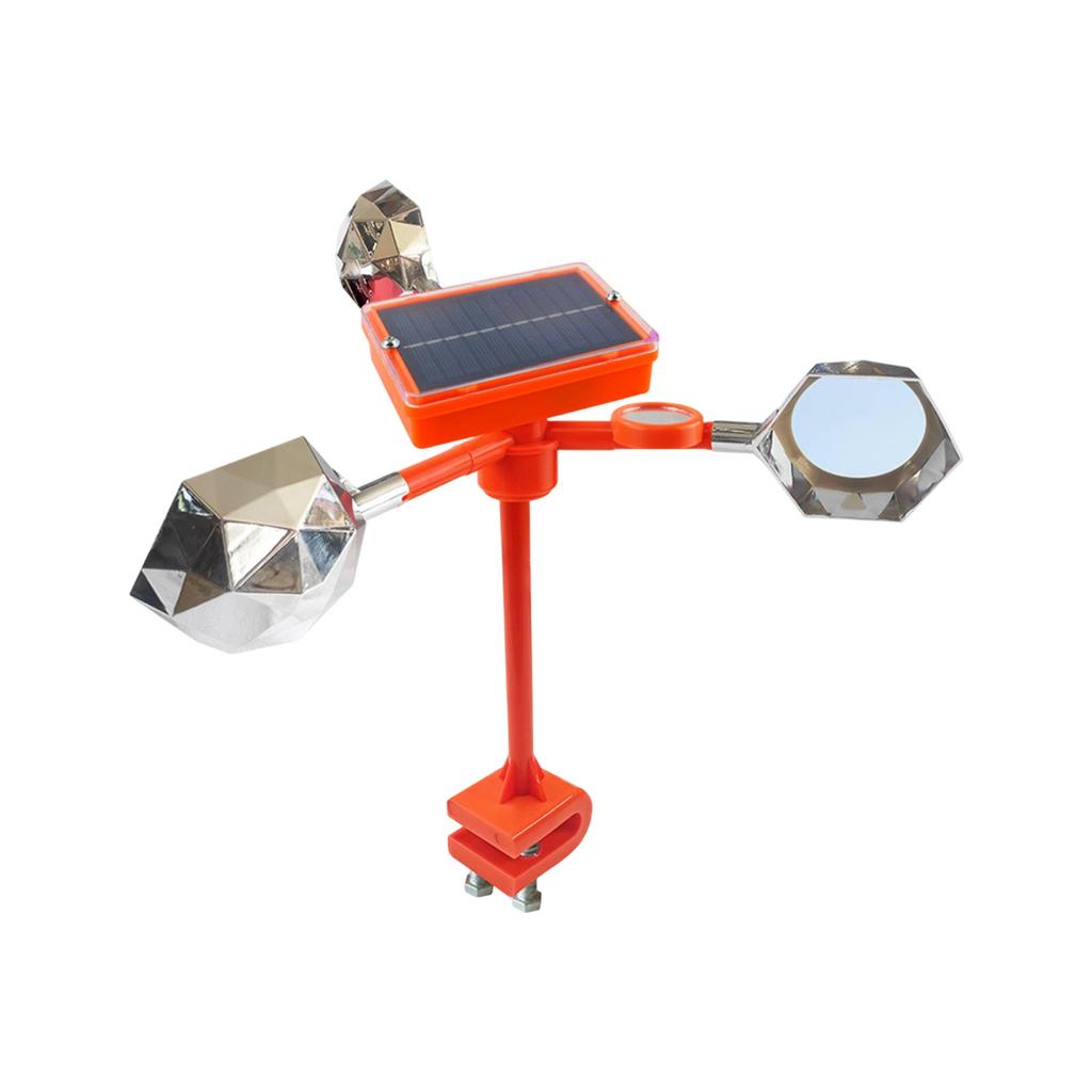Repellente per Uccelli a Energia Solare con Suono e Vento Deterrente Ultrasuoni per Esterni con Specchio Riflettente e Pale Rotanti per Giardino Cortile