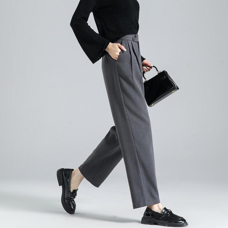 Women's Commuter Tapered Harem Pants with Asymmetric Pleats