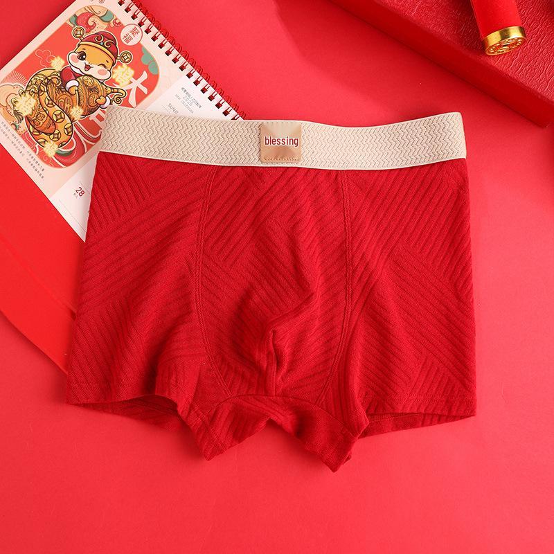 Men's Year of Birth Cotton Boxer Briefs - Breathable, Antibacterial, New Year Design