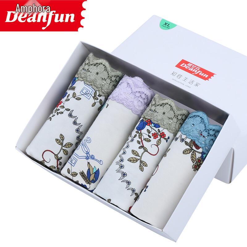 

Die An Fen Modal Lace Seamless Mid-Waist Boxer Briefs L