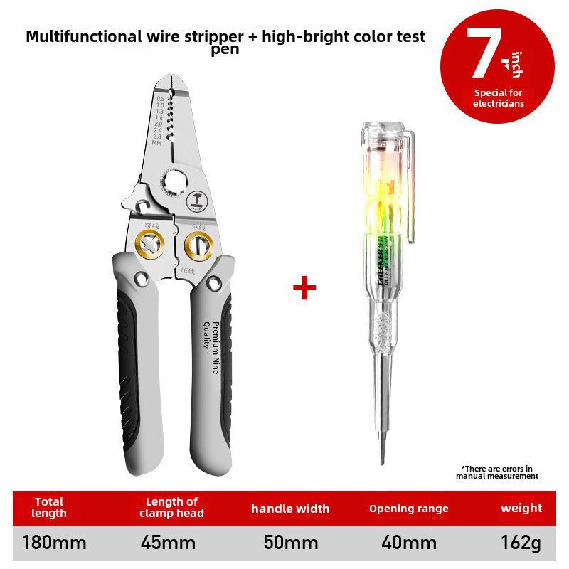 Green Forest Multi-Function Wire Stripping and Crimping Pliers – Industrial-Grade Electrician's Tool
