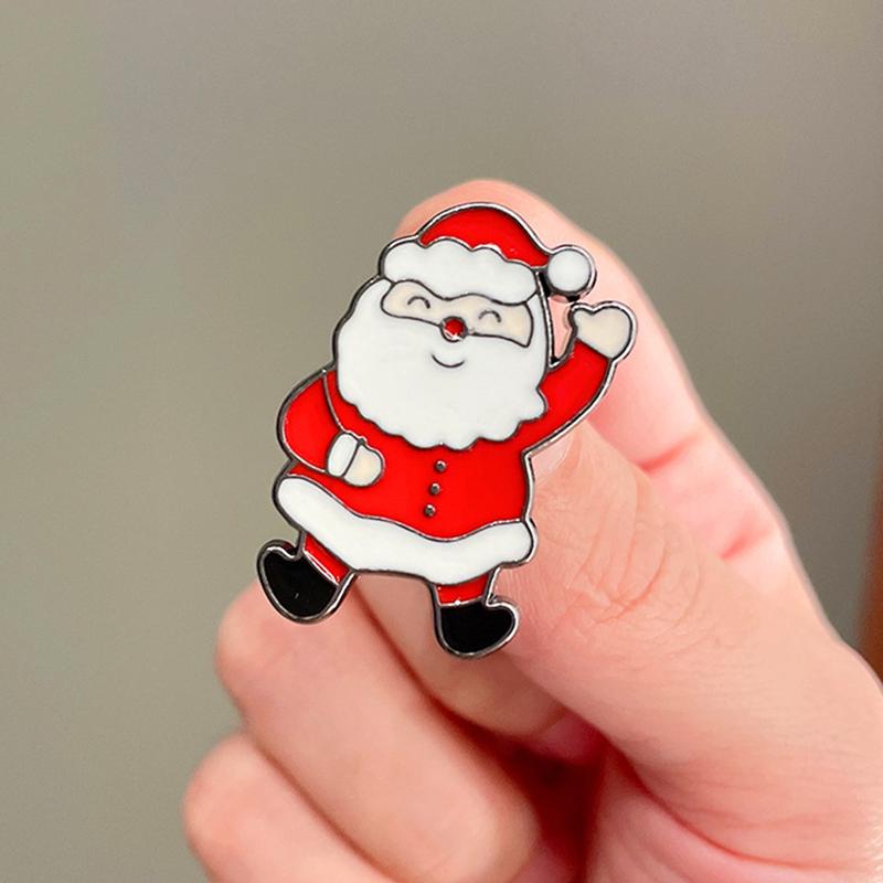 Broche de Dibujos Animados Navideños Lindo Pin Árbol Papá Noel Reno Insignia de Solapa para Cuello Joyería para Mujer RegaloRegalo