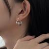 Fashionable Simple Hoop Earrings Double Layer Minimalist Irregular Earrings Light Luxury Personality Earrings Daily