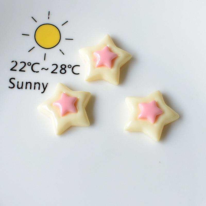 Love Star Double-Layer DIY Resin Accessories: Handmade Cream Style Hairpin & Mobile Case Decor