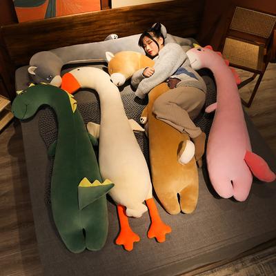 Cuscino Peluche Animale Cartone Animato Dinosauro Shiba Inu Giocattolo Peluche Unicorno Cuscino Lungo Curvo Bambina Dormire Bambola Rilassante