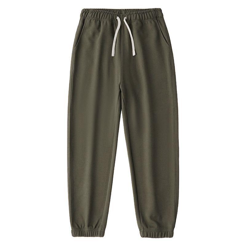 Unisex Schwere Armeegrün Twill Jogginghose: Gemütliche, gerippte Freizeit-Sportbekleidung für Frühling & Herbst