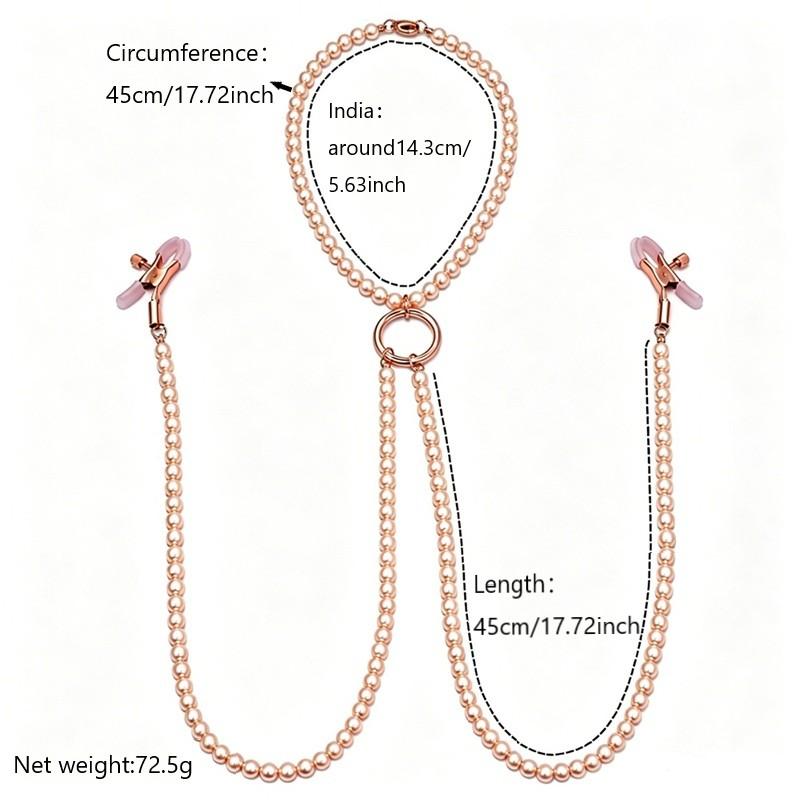 Female Nipple Clamps Collar With Pearl Chain Set Clitoris Nipple Clips Breast Bondage Slave Fetish Sex Toy Woman