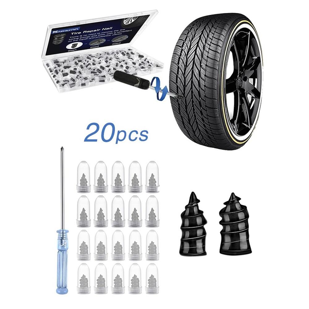 Sweet Life 20 Pcs Tire Repair Rubber Nail Tire Repair Rubber Screws Fast Tool Self-Service Tire Repair Nail Vacuum Tire Repair Rubber Nail Suitable f