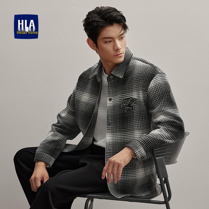 HLA Herren Klassische Revers karierte Winterjacke
