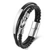 Stainless Steel Infinity Symbol Layered Bracelet Men Women Geometric Handmade Beaded Multi-Strand Wristband