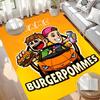 Custom Name Personalized Burgerpommes Print Carpet, Versatile Home Decor Rug, for Playroom, Apartment, Balcony, Entryway, Hallway Gift