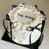 Modelo de Bolo de Aniversário de Simulação 6 Polegadas / 15cm Estilo Ballet Fada Fita Laço em Forma de Creme Adereço para Foto Decoração de Restaurante Exibição