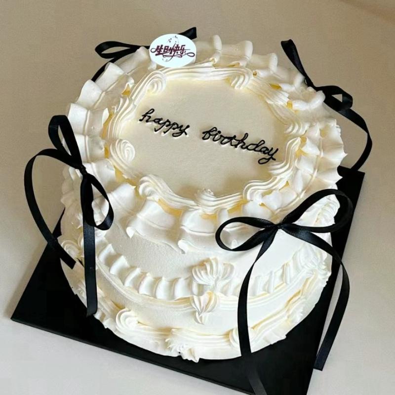 Modelo de Bolo de Aniversário de Simulação 6 Polegadas / 15cm Estilo Ballet Fada Fita Laço em Forma de Creme Adereço para Foto Decoração de Restaurante Exibição