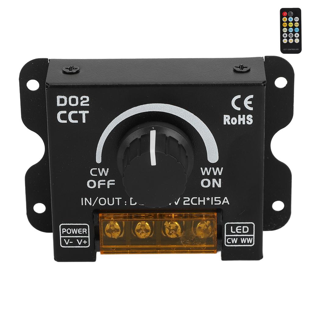 LED Dimmer 2 Kanal 360 Grad Encoder Farbtemperatur Drehknopf LED Lichtleiste Dimmer mit Fernbedienung