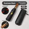 Wood Handle Folding Sun Umbrella 108 Bones Business Umbrella Automatic Umbrella  Rain and Sunshine