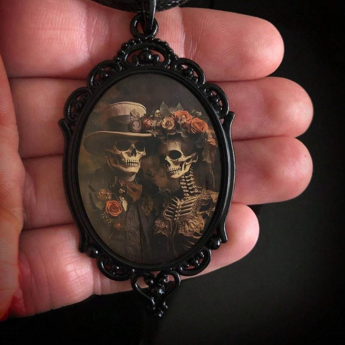 Кулон Готический Ворон, Ожерелье с Черепом 50CM