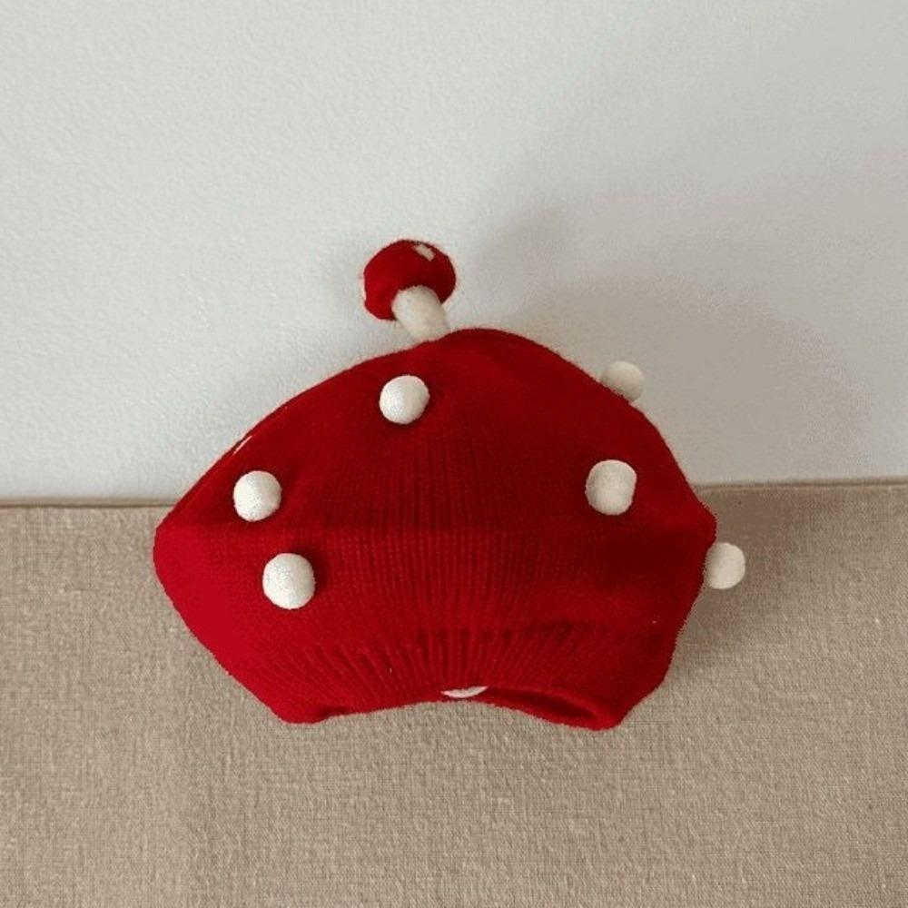 Red Beige Black Knit Beret Hat Soft Kids Headwear New Kid Knitted Beret Kids Fashion