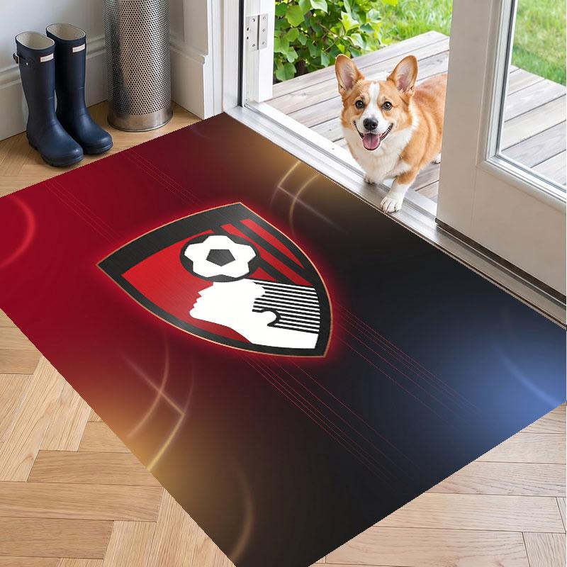 Soft Floor Carpet Bournemouth Football Pattern Area Rug Decorative Mat For Home Room Decoration