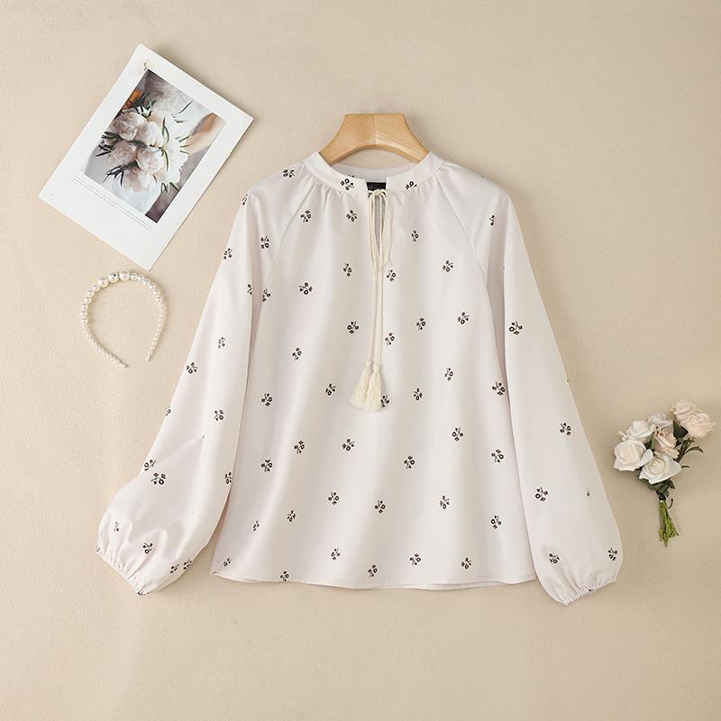 ZANZEA Women Casual Round Neck Floral Print Long Sleeve Blouse