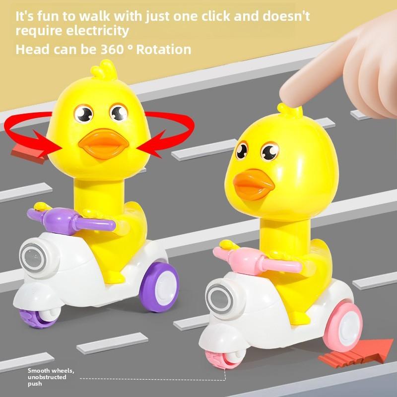 Plastic Pushback Kids Toy Car With Cartoon Duck Design For Developing Motor Skills And Parentchild Play