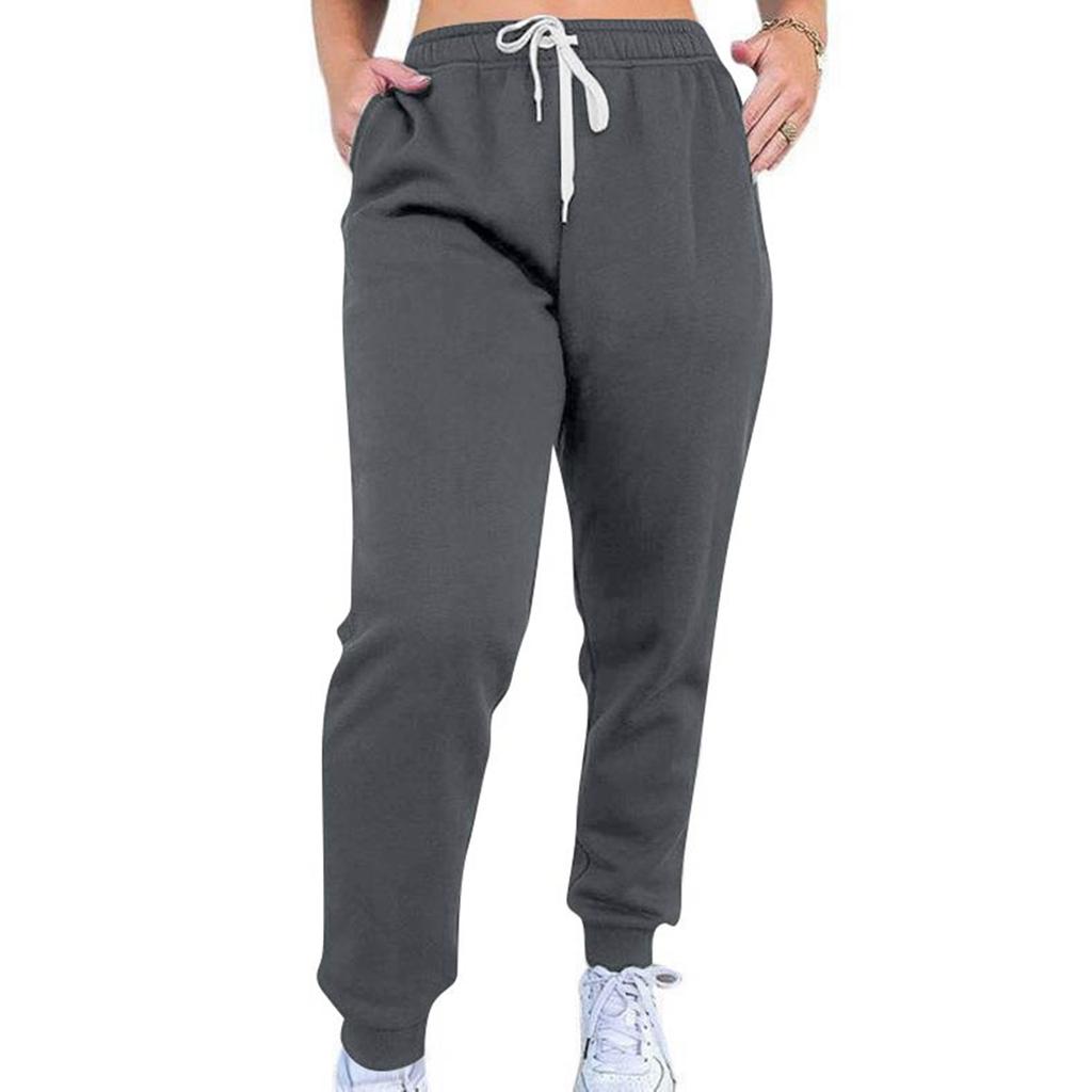Women's Casual Pants High-waisted Belted Jogging Pants With Pockets