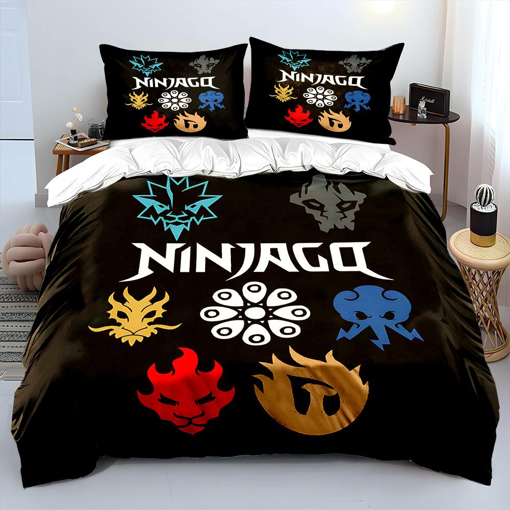 N Ninja Games Pattern Duvet Cover Set Digital Print Colorful Polyester Bedding With Zipper Closur For Kids Gifts