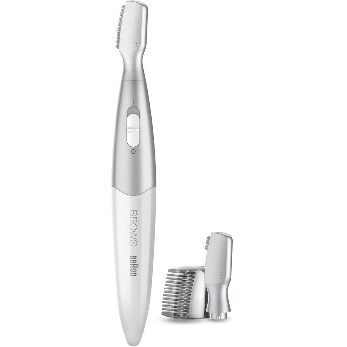 Mini-tondeuse de précision - BRAUN - FG1106 Sourcils- 1 vitesse - Pile - Gris / Blanc