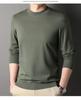 Romon Men's Crew Neck Wool Sweater - Long Sleeve Knitted Top for Spring, Autumn, and Winter