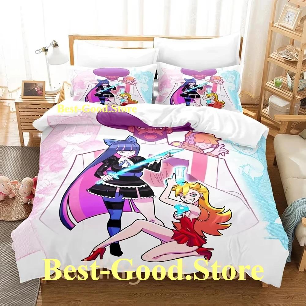 Panty and Stocking Bedding Set Single Twin Full Queen King Size Bed Set Adult Kid Bedroom Duvetcover Sets 3D Anime Bed Sheet Set