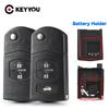 KEYYOU 10x 2/3/4 Buttons Remote Key Case Fob Shell Flip Folding For Mazda 2 3 5 6 M6 MX5 CX5 CX7 CX9 RX8 2011-2015