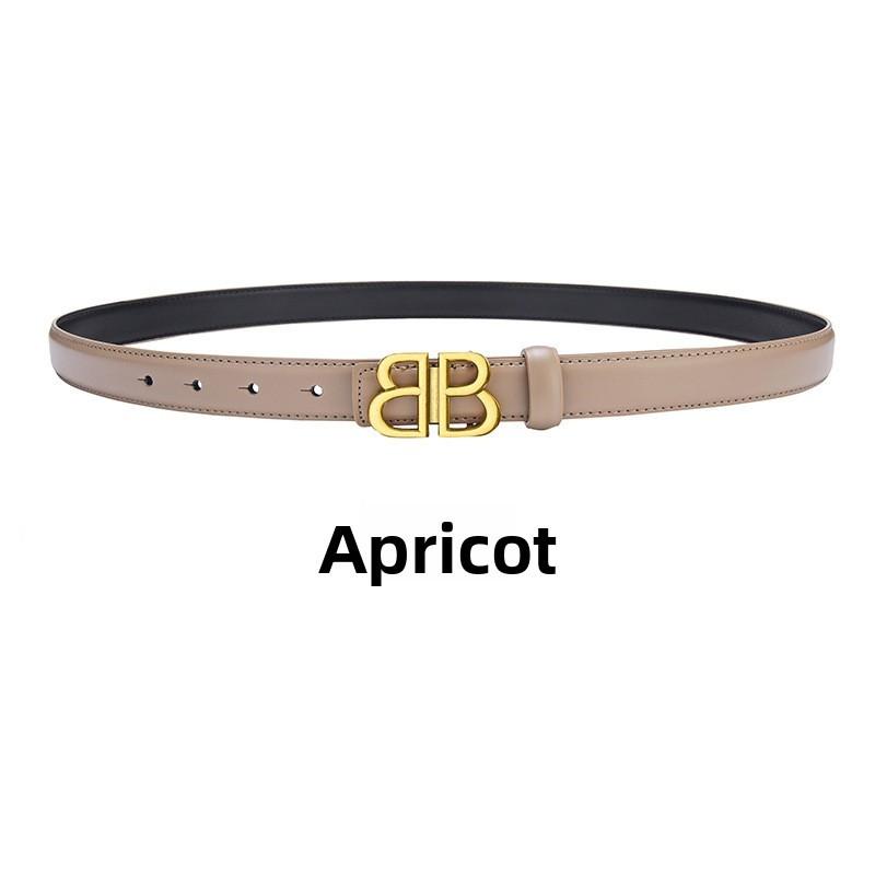 

Leather Belt Fashion For Women With Alphabet Buckle For Business And Wear Casual Apricot
