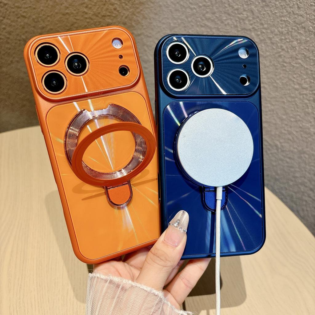 Metal bracket is suitable for iPhone17PROMAX second change mobile phone case, built-in N52 magnetic suction Apple 16 protective case