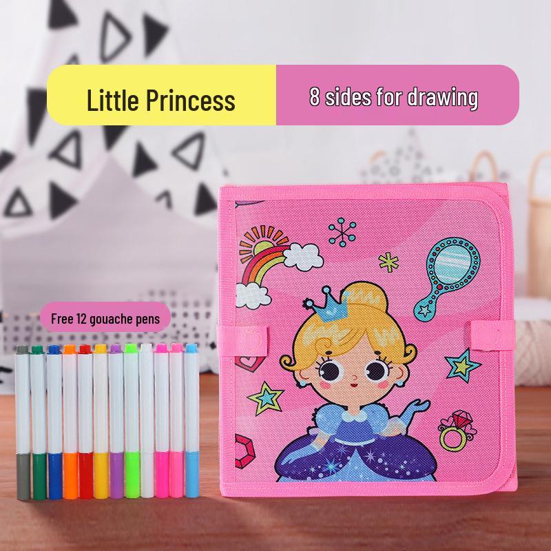 Portable Eco-friendly Children's Drawing & Doodle Board - Foldable, Waterproof & Wipeable 