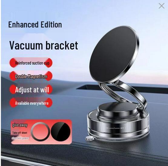 2026 Magnetic Metal Foldable Phone Holder with Vacuum Suction for Cars