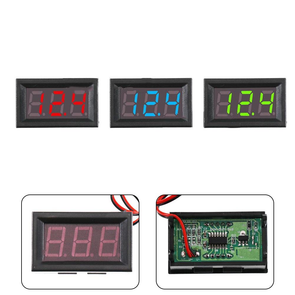 Adjustable Potentiometer Design LED Digital 2line Voltmeter Red Blue Green