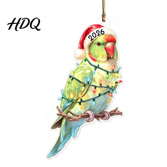 Animal Themed Holiday Decorations Christmas Hanging Ornaments with Lanyard Cute Double Sided Pendant 2026 Creative Shaped Gifts Santa Hat