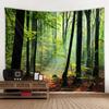 Sunshine Forest Tapestry Natural Landscape Wall Hanging Hippie Home Living Room Bedroom Background Cloth Poster Blanket