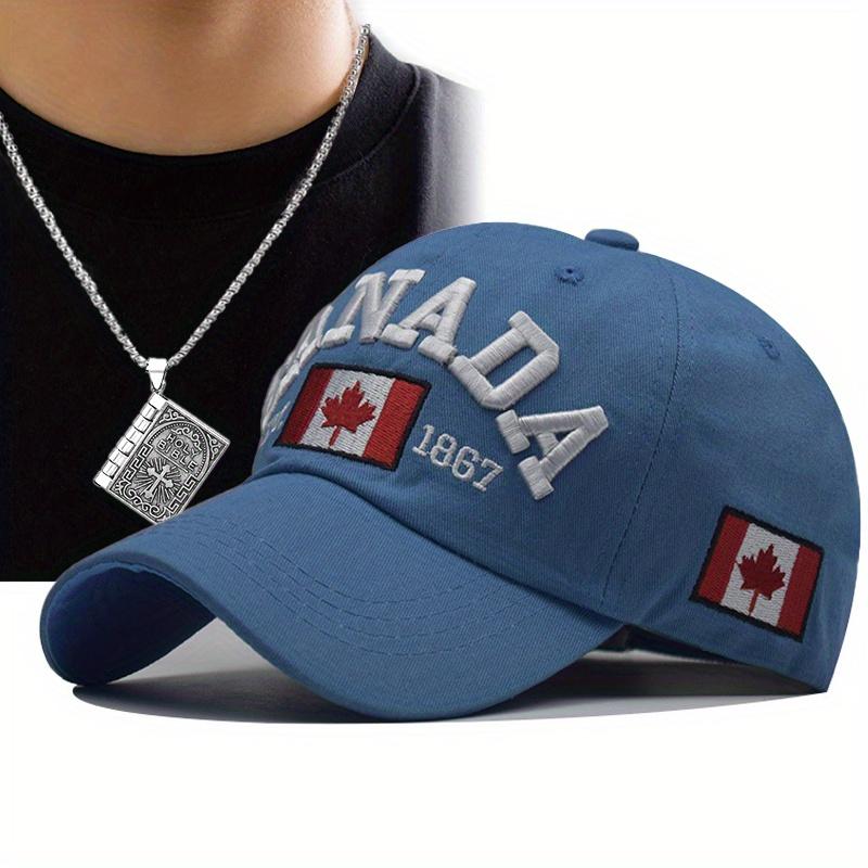 

2 шт. Мужская бейсболка, ожерелье, комплект из 2 предметов, вышитые буквы, пара, хлопковая модная шляпа от солнца, которая может переворачивать страницы книги, ожерелье с подвеской, шляпа от солнца синий