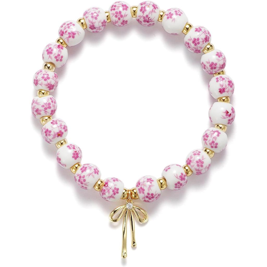 Temperament national style blue and white porcelain round bead fringed necklace, simple and versatile high-end necklace