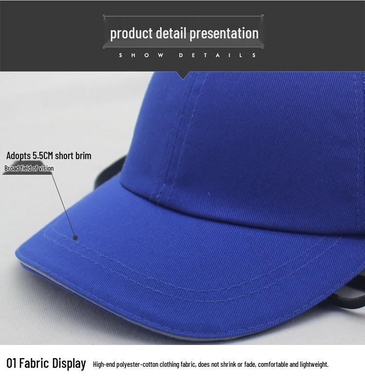 Four-Hole Lightweight Safety Helmet – Summer Brim Cap for Construction and Welding