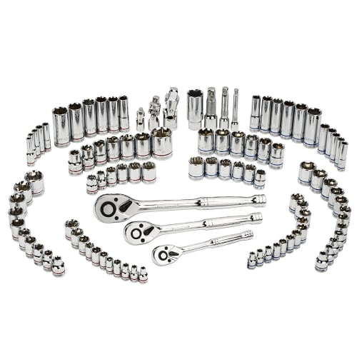 WORKPRO 164-Piece Socket Wrench Set, Inch Tool Set, Includes Ratchet Wrench for Harley, Automotive, and Motorcycle Repair and Maintenance