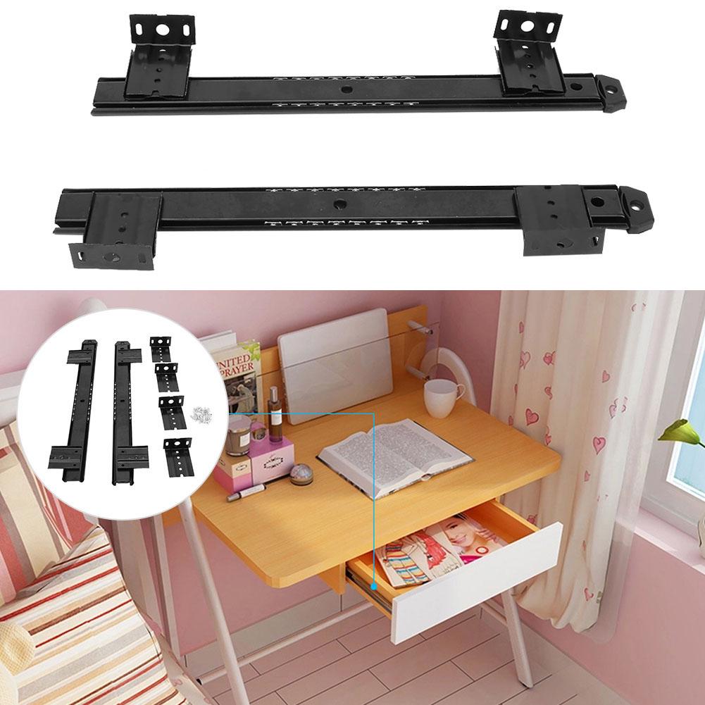 Thickened Cold Rolled Steel Keyboard Slide Rail Bracket for Computer Desk Keyboard Rail 2Pcs/Set Color : #2Black Thickened Cold Rolled Steel Keyboard Slide Rail Bracket for Computer Desk Keyboard Rail 2Pcs/Set Color : #2Black
