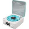 Generic Record Player Speaker with Weather and Battery Display, Portable for Living Room (White)
