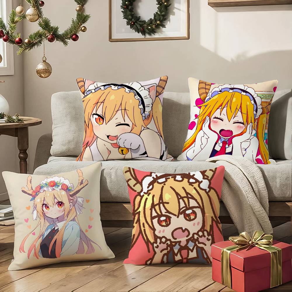 Miss Kobayashi’s Dragon Maid-B Anime Pillow Case Comfort Sofa Bed Silky Elegant Invisible Zipper Decorative Cushion Cover