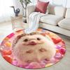 Pink Hedgehog Pattern Round rug,Carpet Rug for Living Room Bedroom Playroom ,Non-slip Floor Mat,Holiday Gifts and Birthday Gifts.