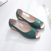 Scarpe Zeppa Comfort Estivo Sandali alla Moda da Donna Taglie Forti Scarpe Piatte Peep Toe da Mamma Mocassini a Infradito Autentici da Donna